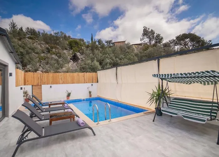 Patara 2 Bedroom Secluded With Private Pool Hot Tub 卡尔坎